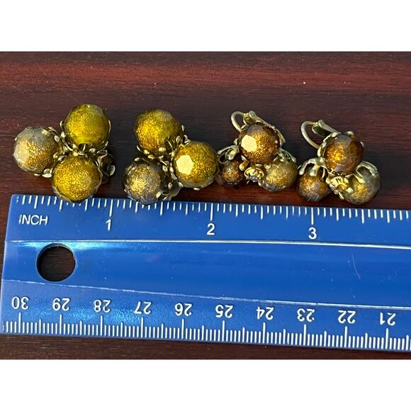 Vintage Vogue Chunky Copper Gold Tone Beaded Necklace and Earrings - Picture 12 of 13